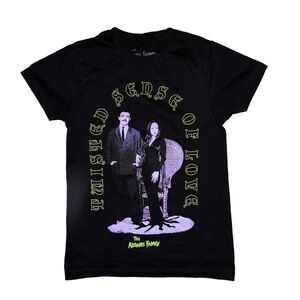 The Addams Family Graphic T-Shirt In Black & Purple // XS
